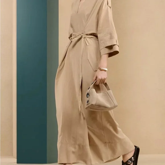ZARA SRPLS size XS-S: Tan Wrap Dress: never worn - Picture 8 of 9